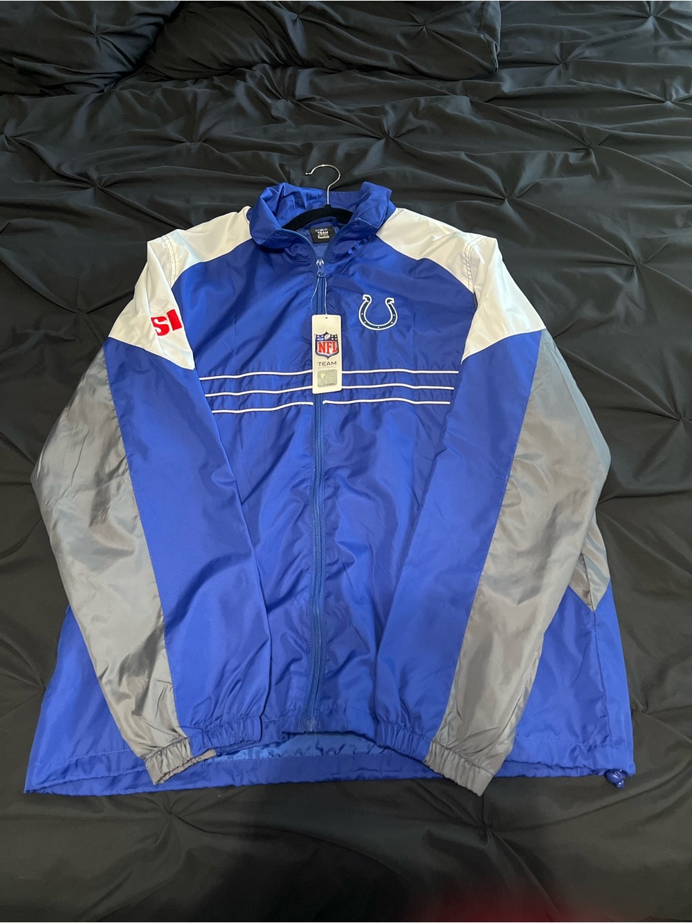 NFL Royal Blue, Gray & White Indianapolis Colts Windbreaker Jacket